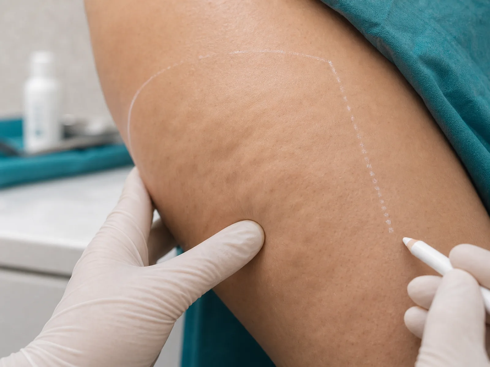 Assessment of cellulite skin texture on a medically marked body area