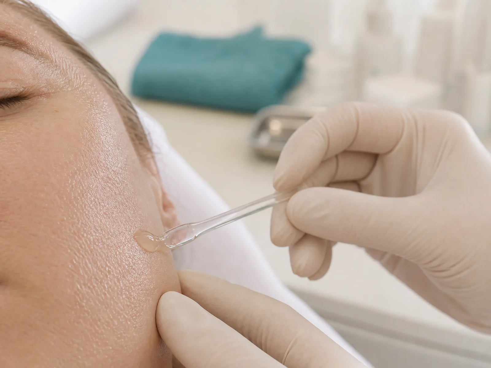 Piele terna si deshidratata - consultatie medic specialist Aplicarea unui ser hidratant pe piele uscata pentru plan de rejuvenare cutanata