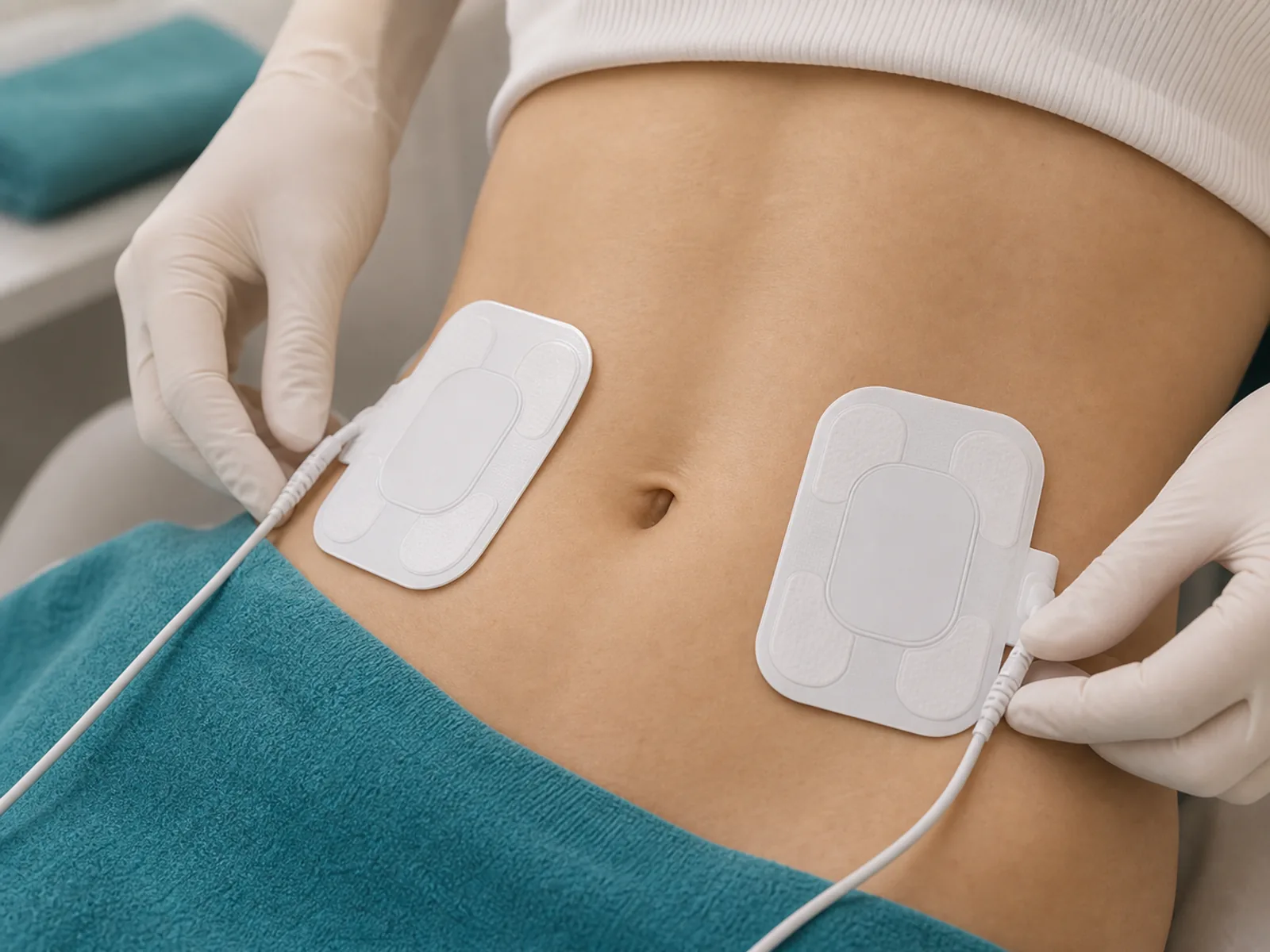 Tonus muscular scazut - consultatie medic primar Pozitionarea electrozilor EMS pe abdomen pentru tonus muscular scazut