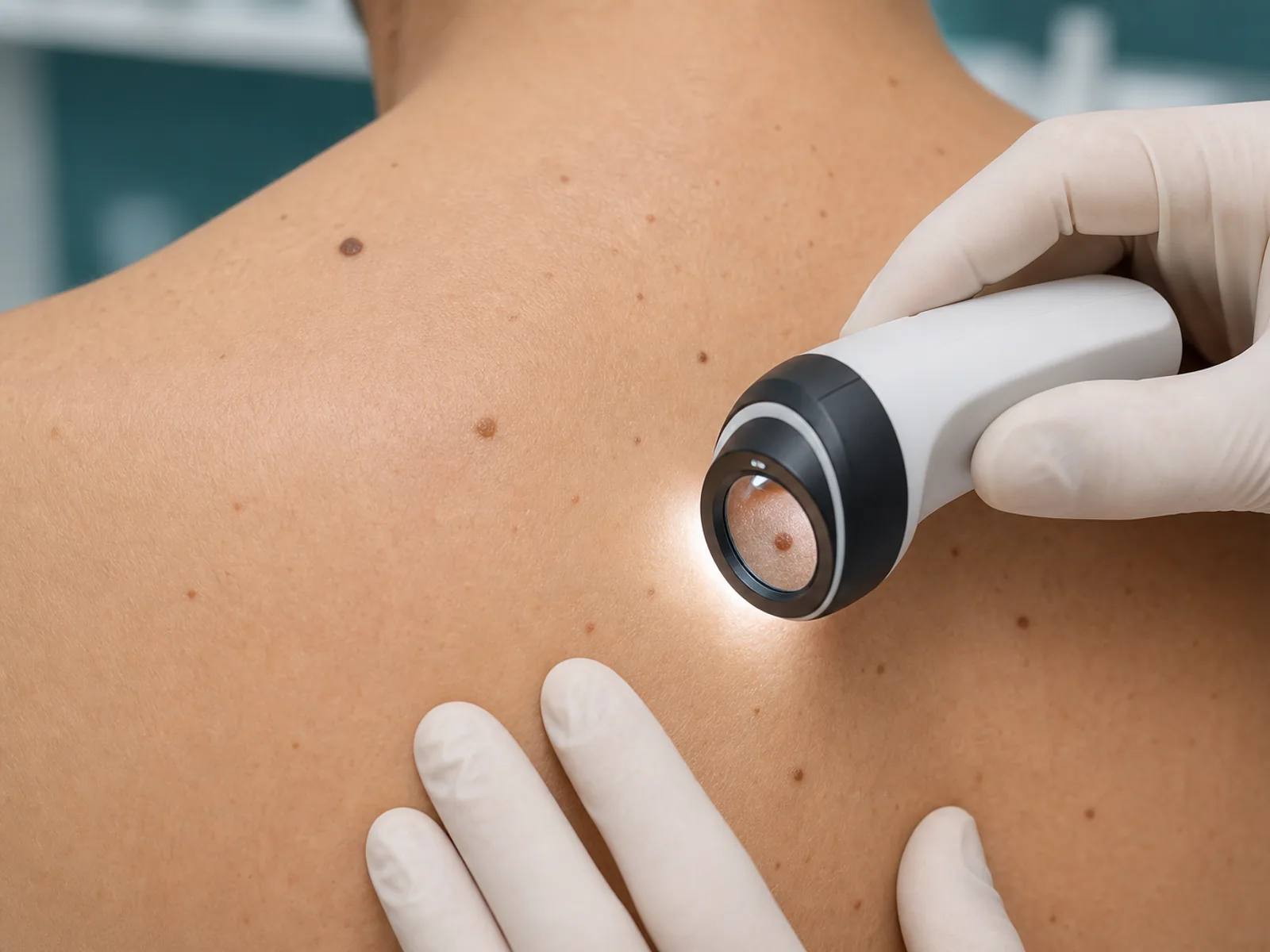Digital dermoscopy up to 10 lesions with primary dermatologist Digital dermoscopy of moles on the back