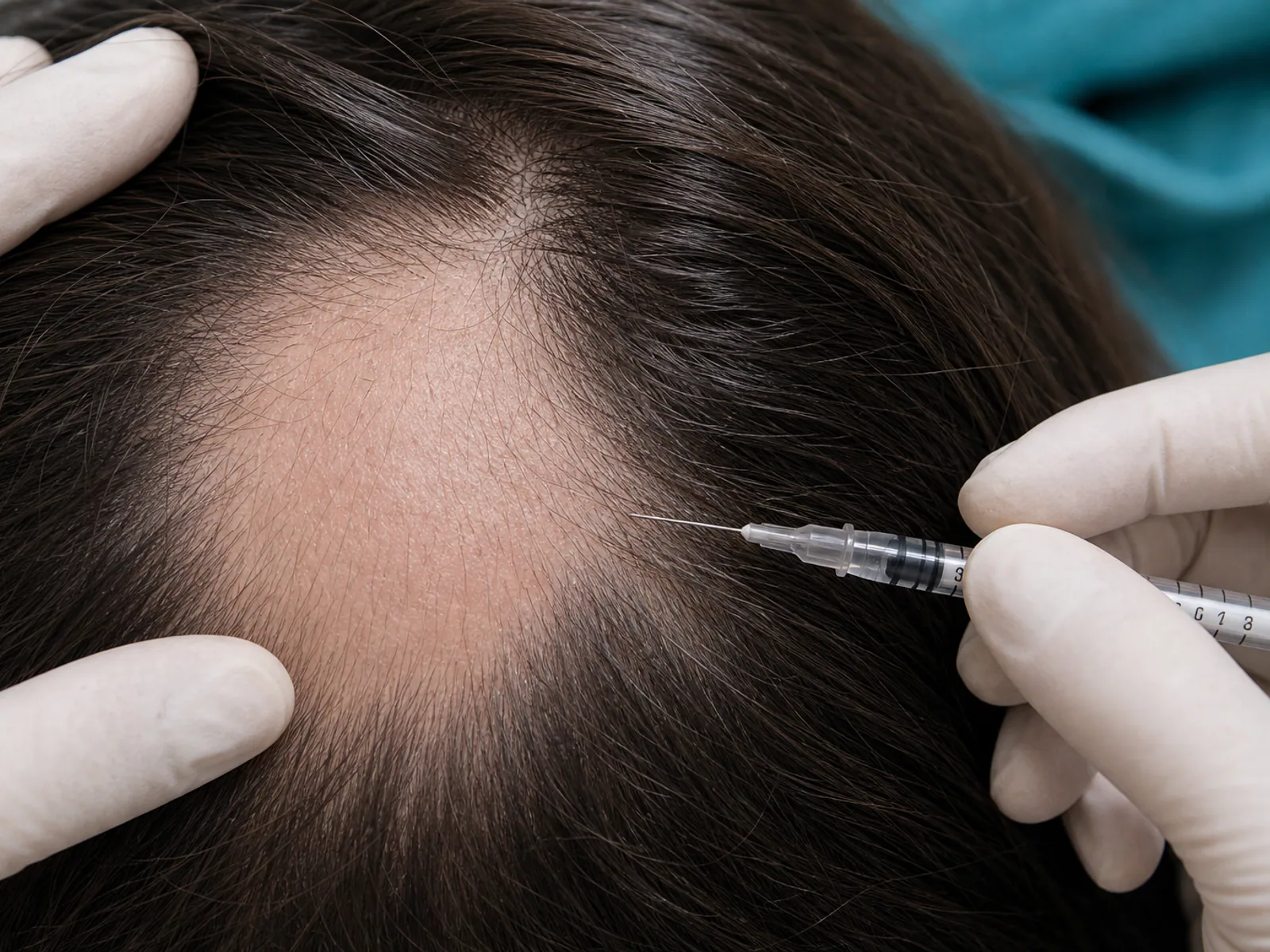 Mezoterapie pe o zona extinsa de alopecie areata la nivelul scalpului